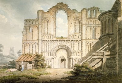 West front of Castle Acre Priory Church, near Downham, Norfolk, 1796 by Edward Dayes